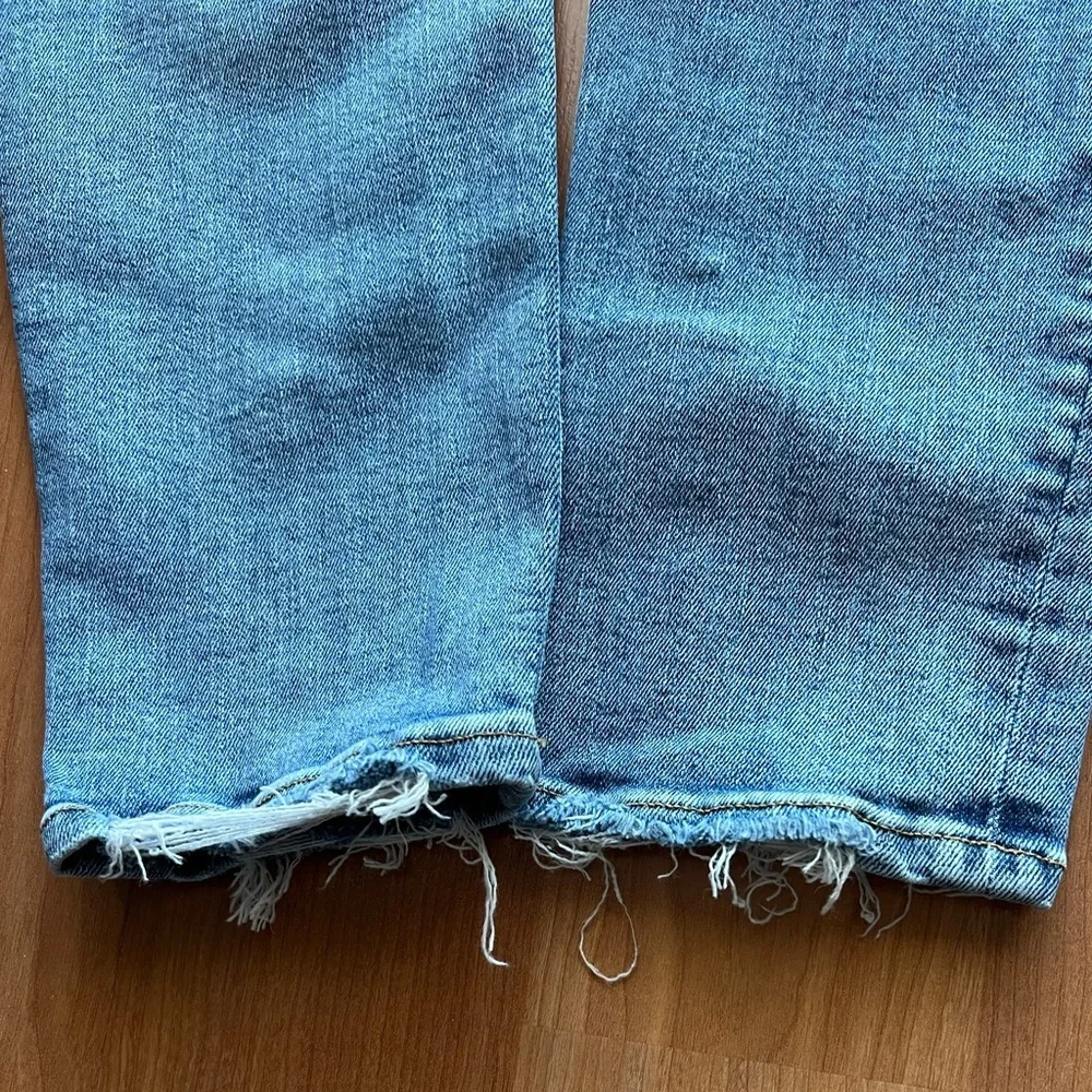 AGOLDE Sophie High Rise Medium Light Wash Distressed Skinny Jeans